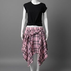 Pink Plaid Women's Skirt